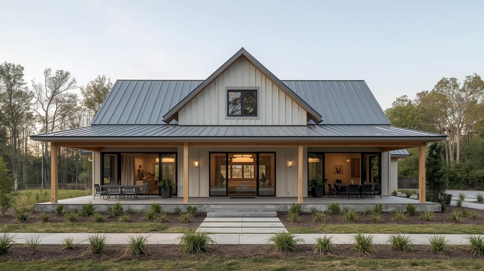Custom home builder in Austin Texas - Modern farmhouse exterior by Wildflower Custom Homes